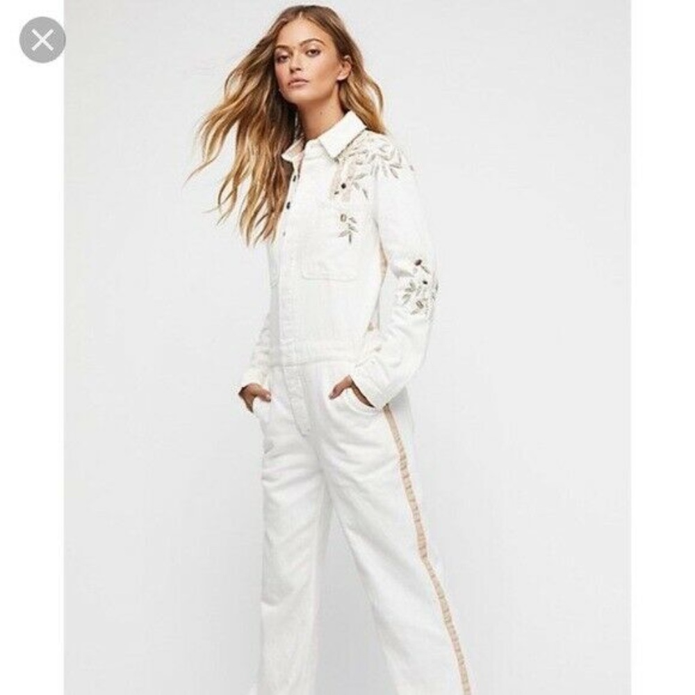 Free People Embellished Beaded Jumpsuit